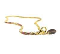 LA TRIADE STUDIO® - Bracelet TENNIS pour femme en argent sterling 925 plaqué or jaune ou or rose avec zircons multicolores, raffinés et contemporains., Medium, Argent sterling, Oxyde de zirconium