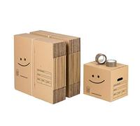 LA TRIBU DU CARTON Pack 40 cartons à Livres avec poignées + 2 adhésifs offerts