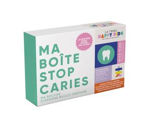 La Tribu Happy Kids - Ma Boîte Stop Caries - Méthode ludique pour instaurer une routine d’hygiène bucco-dentaire dès 3 mois - Kit éducatif conçu par un comité d’experts