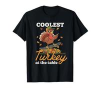 La Turquie la Plus Cool à la Table - Skateboard Amusant pour Thanksgiving T-Shirt