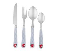 La Vache qui rit® G545669 Set de 12 couverts de table en acier inoxydable : 3 couteaux, 3 fourchettes, 3 grandes cuillères, 3 cuillères à café - Ménagère dans Boîte cadeau pratique et élégante