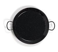 La valenciana 10 cm, poêle à paella en acier émaillé noir, noir, 34 cm Noir G