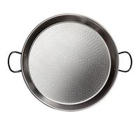 La valenciana Poêle à paëlla en Acier Poli Compatible avec Plaque à Induction Poignées en céramique Noir 34 cm - 112