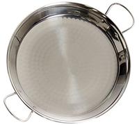 La Valencienne en Acier Inoxydable 18/10 24 cm Restaurant Grade Poêle à Paella, Noir Parent, Acier, Silver, 26 cm