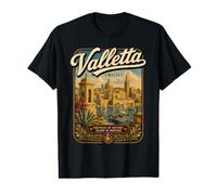 La Valette Malte Vintage Méditerranéenne Voyage La Valette T-Shirt Graphique avec Valeur