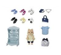 Sylvanian Families - La valisette de mode et grande soeur chien caramel - 5541 - Figurines Prêt-à-jouer - Mini Poupées