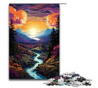 La vallée psychédélique est Un vaste Puzzle de 1000 pièces pour Adultes à Offrir. Idéal pour Les Adolescents de 14 Ans et Plus 75 x 50 cm.