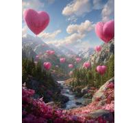 La Vallée rose Peinture par Numéros Adulte Kit 80x100cm Activité Manuelle, DIY Coloriage Par Numero pour Débutants Enfant Kits, Avec Peintures Acryliques et Pinceaux Par Pour, Décoration Mura F212