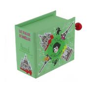 Boîte à musique / boîte musicale à manivelle en carton en forme de livre avec mécanisme musical de 18 notes (Réf: 1494) - La valse d'Amélie Poulain - Le fabuleux destin d'A. Poulain (Yann Tiersen)