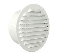 La ventilation gta100rb-y Grille ronde encastrable, aluminium laqué blanc