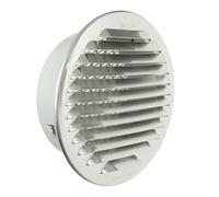 La Ventilation GTAP125R Grille encastrée ronde, avec embouchure en plastique Diamètre 115 mm, aluminium, ø 150 mm