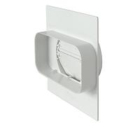 La ventilation pmv157100b Plaque pour passages à mur de tube rectangulaire à rond avec valve de non-retour, 120 x 60 mm - 100 mm