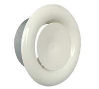 La ventilation vlvm100b-y vlvm100b Soupape de refoulement Air ronde à encastrer, tôle d'acier verni imbocco diamètre 100 mm, blanc