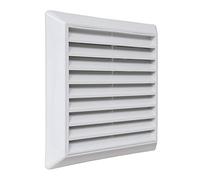 La Ventilazione C19100RB Grille de ventilation en ABS, blanc, avec ailettes fixes et filet anti-insectes Dimensions 185 x 185 mm