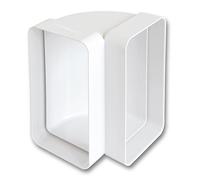 La Ventilazione CCV126B Courbe verticale en ABS pour tube rectangulaire, 120 x 60 mm