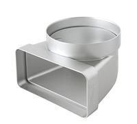 La Ventilazione CGV126AC Courbe Verticale en ABS de Tube Rond à rectangulaire, Chromé satiné, ø 100/120x60 mm