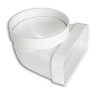 La Ventilazione CGV157B CGV157B-Y Courbe Verticale en ABS, 125 mm-150 x 70 mm, Blanc, ø 125/150x70 mm