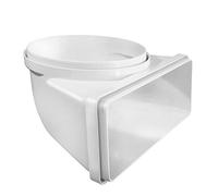 La Ventilazione CGV229B Courbe verticale de tube rond ø 150 mm à rectangulaire 220 x 90 mm en ABS. Couleur blanche