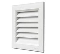 La Ventilazione G1414B Grille de ventilation carrée en plastique, dimensions 140 x 140 mm à encastrer. Blanc