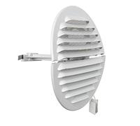 La Ventilazione GABDF125R Grille de ventilation ronde pliable en aluminium verni blanc avec filet anti-coupe, diamètre 150 mm