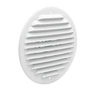 La Ventilazione GABT125R Grille d'aération Ronde en métal à chevaucher avec Filet de Protection Contre Les Insectes, Blanc, Diameter 150 mm