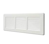 La Ventilazione GL30RB-Y GL30RB Grille rectangulaire en tôle peinte blanche à superposer avec filet anti-septs, dimensions 340 x 140 mm, 34 x 14 x 0,5 cm