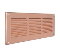 La Ventilazione GRA30R Grille de ventilation en cuivre, rectangulaire à superposer avec filet anti-insectes, dimensions 340 x 140 mm