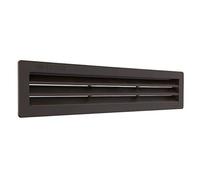 La Ventilazione P30306M Grille rectangulaire en plastique marron à encastrer. Dimensions 305 x 60 mm