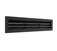 La Ventilazione P30306N Grille de ventilation rectangulaire en plastique noir encastré. Dimensions 305 x 60 mm, noir