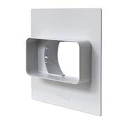 La Ventilazione PM126B Plaque de passage murale ronde pour tuyau rectangulaire 120 x 60 mm - 100 mm Blanc