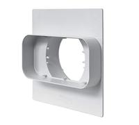 La Ventilazione PM157100B Plaque de passage murale ronde pour tuyau rectangulaire 150 x 70 mm - 100 mm Blanc