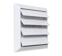 La Ventilazione S19100RB Grille de ventilation superposée ABS Blanc avec ailes de gravité et moustiquaire Dimensions 185 x 185 mm