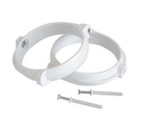 La Ventilazione STV2100B STV2100B-Y Lot de 2 équerres vis et Chevilles pour Tuyau d'aération canalisé, Blanc, ø 100 mm
