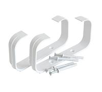 La Ventilazione STV2157B STV2157B-Y Lot de 2 équerres de tuyau avec vis et chevilles pour tube rectangulaire, 150 x 70 mm, Blanc, 150x70 mm