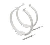 La Ventilazione STVC2125B n. 2 Collari fermatubo Bianchi ø 125 mm completi di viti e tasselli 2 Colliers pour embrasses de Tuyau, Blanc