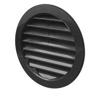 La Ventilazione T12RN Grille de ventilation ronde en plastique à encastrer, noir, diamètre 150 mm