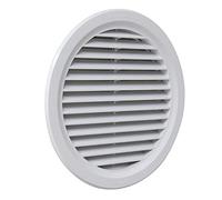 La Ventilazione T20RB Grille de ventilation ronde en plastique blanc à encastrer, avec filet anti-sept. Diamètre 238 mm