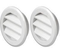 La Ventilazione T63RB Grille de ventilation en plastique ronde à encastrer, blanc, diamètre 80 mm (Lot de 2)