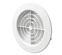 La Ventilazione TF10RB-Y TF10RB Grille d'aération Ronde en Plastique à encastrer avec Filet Anti-Insectes Blanc Diamètre 128 mm, ø 120 mm