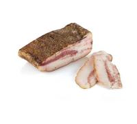 La véritable Guanciale GOURMET,séchée au poivre, fabriquée en Italie (protégée par la couenne) Idéal pour Carbonara,Amatriciana Expédition en emballage isotherme (600gr)