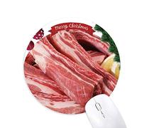 - la viande crue la côte tapis de souris en caoutchouc de sapin de noël