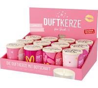 LA VIDA 'Bougie parfumée pour toi - filles' présentoir de 12 bougies 4 fois assorties 412226