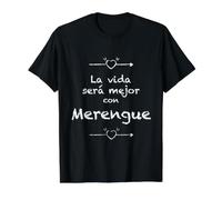 La Vida será Mejor Con Merengue - Musique de Danse Latine Nice T-Shirt Graphique avec Valeur, Homme, Noir, M