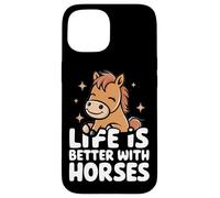 La Vie à Cheval est Meilleure avec Les Chevaux, de Jolies balades à Cheval Coque pour iPhone 15