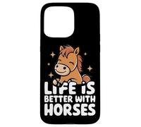 La Vie à Cheval est Meilleure avec Les Chevaux, de Jolies balades à Cheval Coque pour iPhone 15 Pro Max