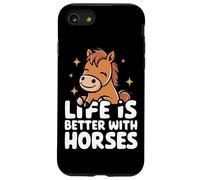 La Vie à Cheval est Meilleure avec Les Chevaux, de Jolies balades à Cheval Coque pour iPhone SE (2020) / 7/8