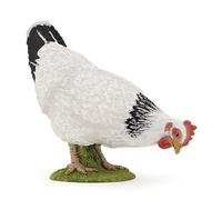 Figurine Poule picorant Blanc