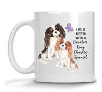 La Vie À L'Aquarelle Est Plus Belle Avec Un Cavalier King Charles Spaniel Mug À Café Céramique Mug Mignonne Tasse À Café Pour Maison Cacao Cuisine 330Ml