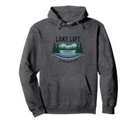 La Vie au lac est la Meilleure des Vies - Nature Lover's Sweat à Capuche, Unisexe pour Adultes, Chiné Foncé, XXL
