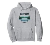 La Vie au lac est la Meilleure des Vies - Nature Lover's Sweat à Capuche, Unisexe pour Adultes, Gris Chiné, S